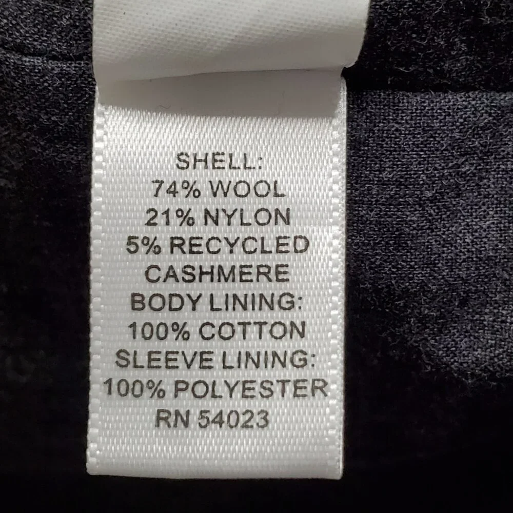 Banana Republic Mens Sz L Coat Wool Cashmere Blend Double Pocket Military Black - Picture 7 of 10